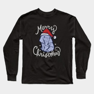 Merry Christmas Elephant Long Sleeve T-Shirt